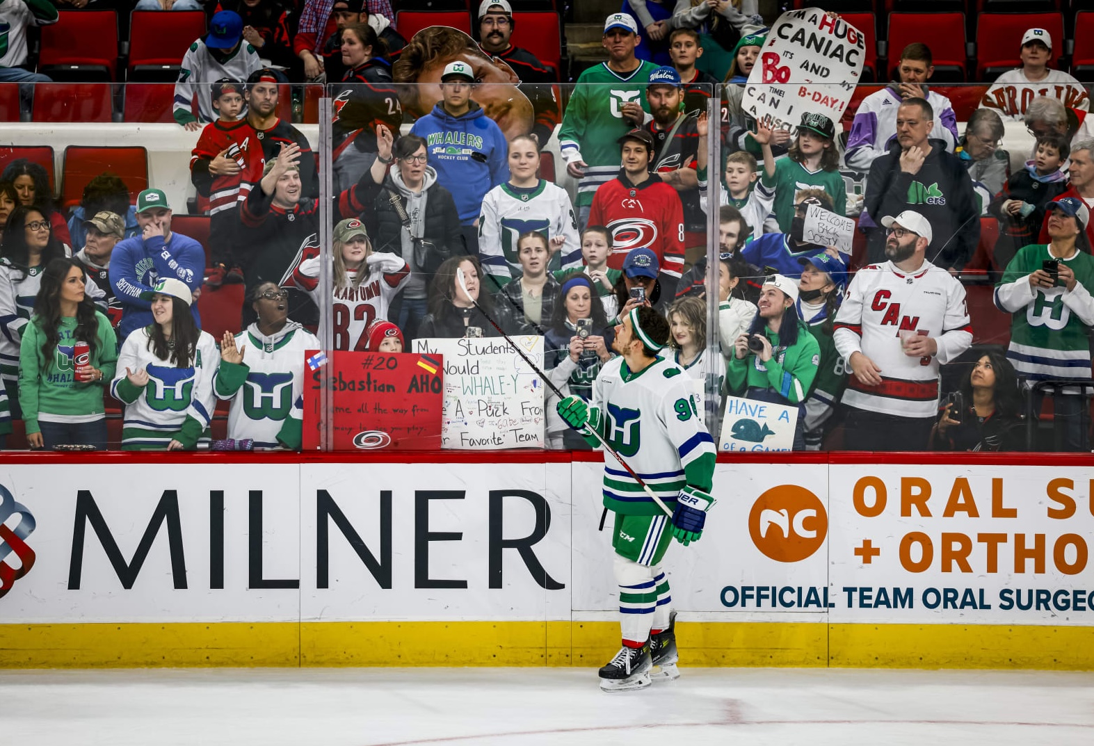 Canes fans at warmups.