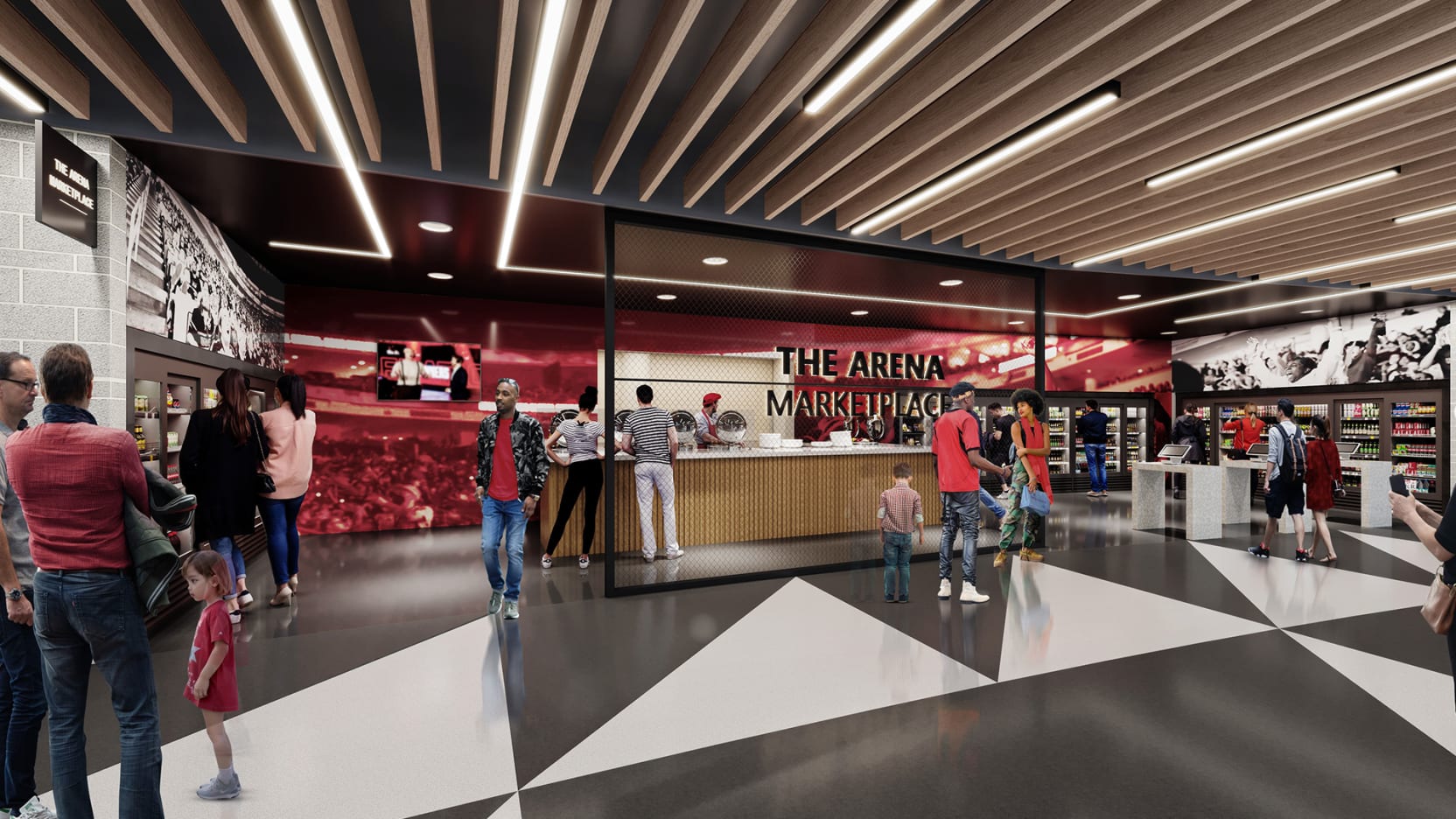 300-level grab-n-go concession space rendering