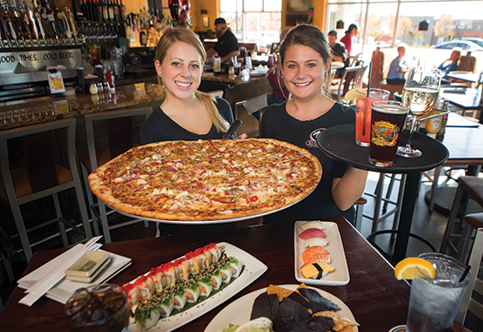 Pizza and staff